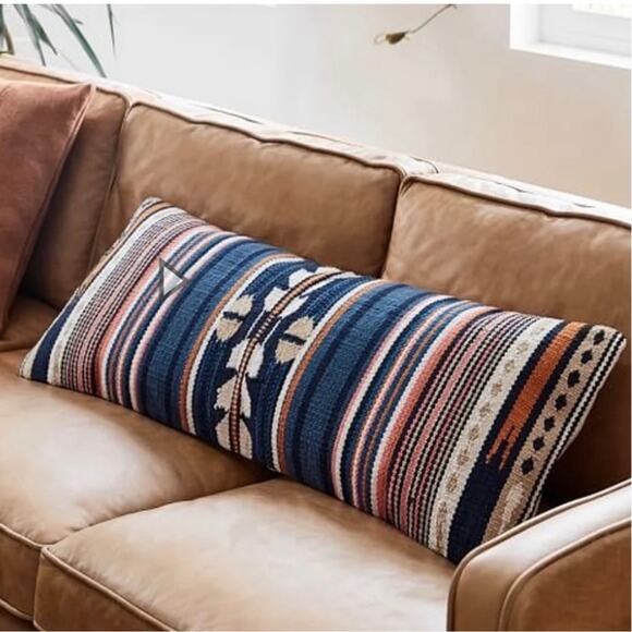 West Elm Woven Baja Pillow Cover Cotton Western Boho - Picture 1 of 7